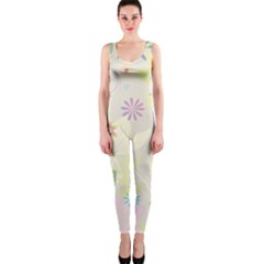 Flower Rainbow Star Floral Sexy Purple Green Yellow White Rose Onepiece Catsuit by Mariart