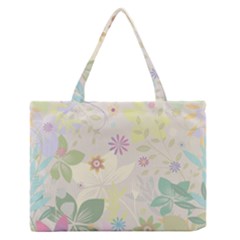 Flower Rainbow Star Floral Sexy Purple Green Yellow White Rose Zipper Medium Tote Bag