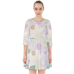 Flower Rainbow Star Floral Sexy Purple Green Yellow White Rose Smock Dress