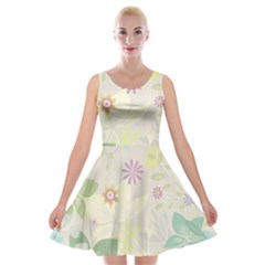 Flower Rainbow Star Floral Sexy Purple Green Yellow White Rose Velvet Skater Dress by Mariart