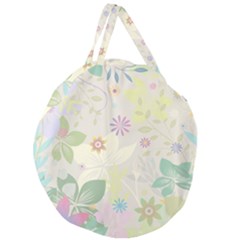 Flower Rainbow Star Floral Sexy Purple Green Yellow White Rose Giant Round Zipper Tote