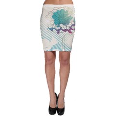 Flower Rose Purple Sunflower Lotus Bodycon Skirt