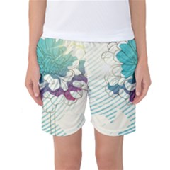 Flower Rose Purple Sunflower Lotus Women s Basketball Shorts