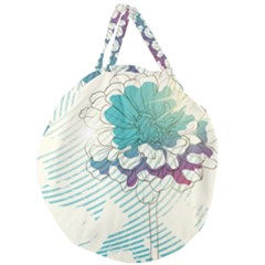 Flower Rose Purple Sunflower Lotus Giant Round Zipper Tote