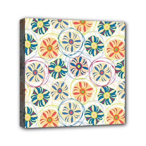 Flower Rainbow Fan Sunflower Circle Sexy Mini Canvas 6  X 6 