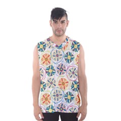 Flower Rainbow Fan Sunflower Circle Sexy Men s Basketball Tank Top