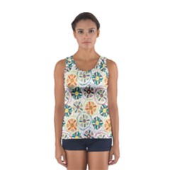 Flower Rainbow Fan Sunflower Circle Sexy Sport Tank Top  by Mariart