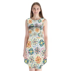 Flower Rainbow Fan Sunflower Circle Sexy Sleeveless Chiffon Dress   by Mariart