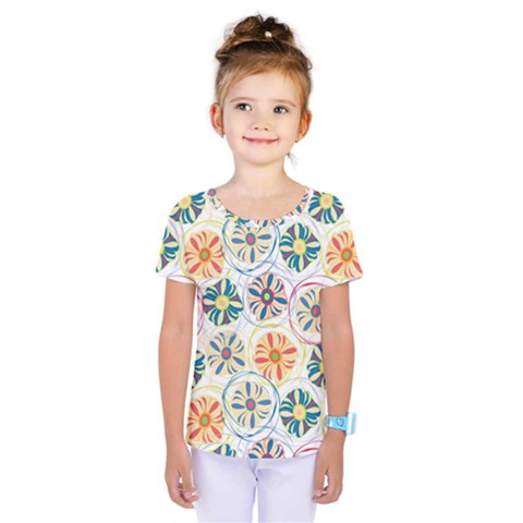 Flower Rainbow Fan Sunflower Circle Sexy Kids  One Piece Tee by Mariart