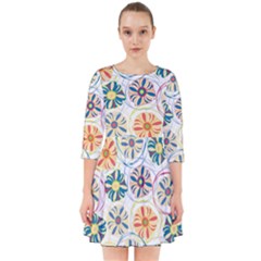 Flower Rainbow Fan Sunflower Circle Sexy Smock Dress