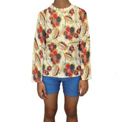 Flower Seed Rainbow Rose Kids  Long Sleeve Swimwear