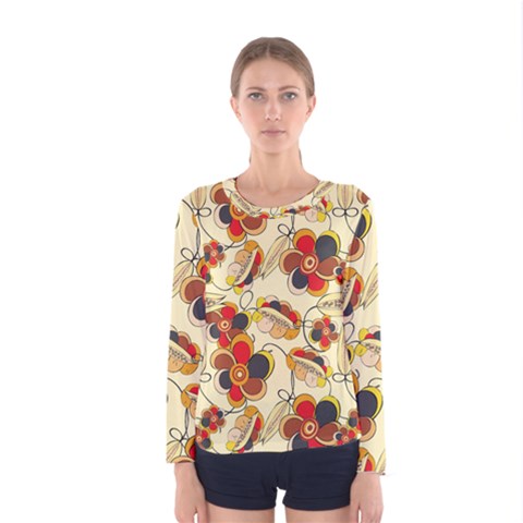 Flower Seed Rainbow Rose Women s Long Sleeve Tee by Mariart