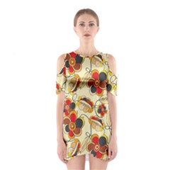 Flower Seed Rainbow Rose Shoulder Cutout One Piece