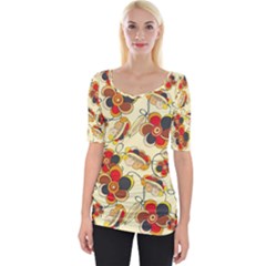 Flower Seed Rainbow Rose Wide Neckline Tee