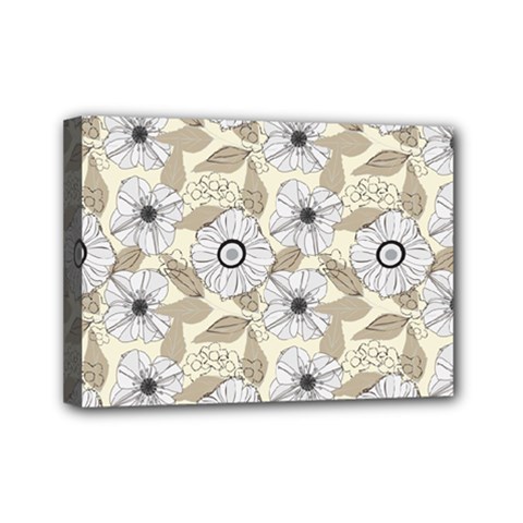 Flower Rose Sunflower Gray Star Mini Canvas 7  X 5 