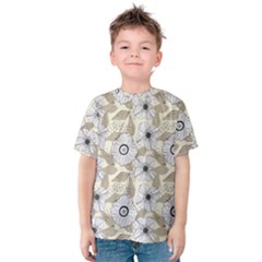 Flower Rose Sunflower Gray Star Kids  Cotton Tee