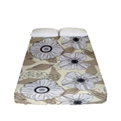 Flower Rose Sunflower Gray Star Fitted Sheet (full/ Double Size) by Mariart