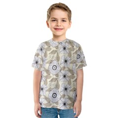 Flower Rose Sunflower Gray Star Kids  Sport Mesh Tee