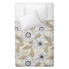 Flower Rose Sunflower Gray Star Duvet Cover Double Side (single Size) by Mariart