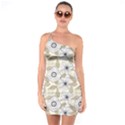 Flower Rose Sunflower Gray Star One Soulder Bodycon Dress View1