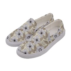 Flower Rose Sunflower Gray Star Women s Canvas Slip Ons by Mariart