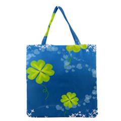 Flower Shamrock Green Blue Sexy Grocery Tote Bag