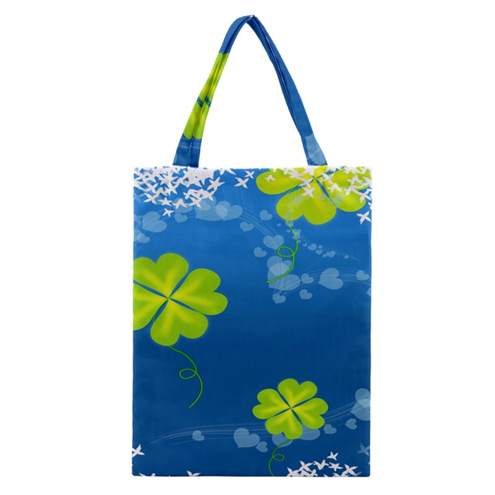 Flower Shamrock Green Blue Sexy Classic Tote Bag