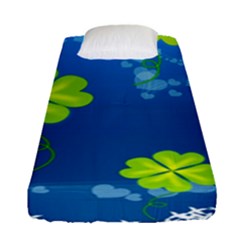 Flower Shamrock Green Blue Sexy Fitted Sheet (single Size) by Mariart