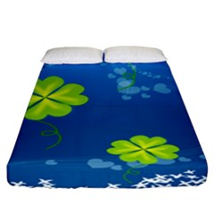 Flower Shamrock Green Blue Sexy Fitted Sheet (california King Size)