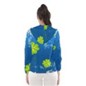 Flower Shamrock Green Blue Sexy Hooded Wind Breaker (Women) View2