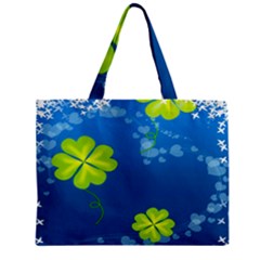 Flower Shamrock Green Blue Sexy Zipper Mini Tote Bag