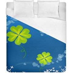 Flower Shamrock Green Blue Sexy Duvet Cover (california King Size)