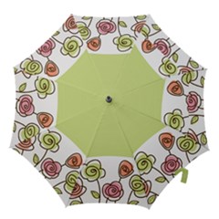 Flower Simple Green Rose Sunflower Sexy Hook Handle Umbrellas (small) by Mariart