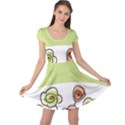 Flower Simple Green Rose Sunflower Sexy Cap Sleeve Dress View1