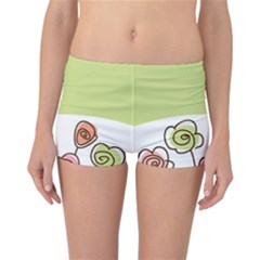 Flower Simple Green Rose Sunflower Sexy Reversible Boyleg Bikini Bottoms by Mariart