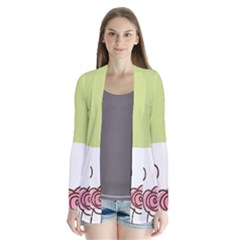 Flower Simple Green Rose Sunflower Sexy Drape Collar Cardigan