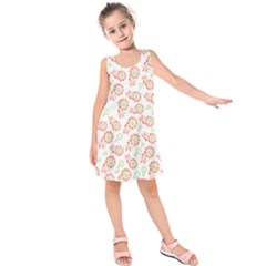 Flower Rose Red Green Sunflower Star Kids  Sleeveless Dress