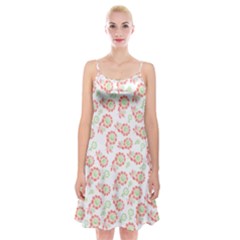 Flower Rose Red Green Sunflower Star Spaghetti Strap Velvet Dress