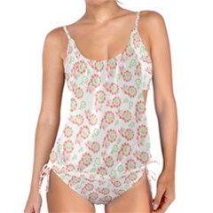 Flower Rose Red Green Sunflower Star Tankini Set