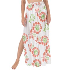 Flower Rose Red Green Sunflower Star Maxi Chiffon Tie-up Sarong