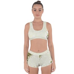 Flower Star Floral Green Camuflage Leaf Frame Racerback Boyleg Bikini Set by Mariart