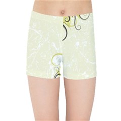 Flower Star Floral Green Camuflage Leaf Frame Kids Sports Shorts