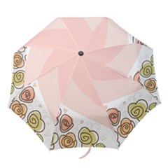 Flower Sunflower Wave Waves Pink Folding Umbrellas by Mariart