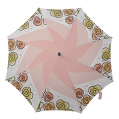 Flower Sunflower Wave Waves Pink Hook Handle Umbrellas (large)