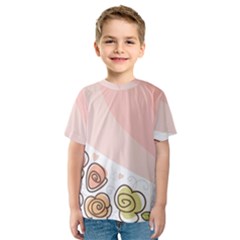 Flower Sunflower Wave Waves Pink Kids  Sport Mesh Tee