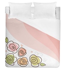 Flower Sunflower Wave Waves Pink Duvet Cover (queen Size)