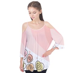 Flower Sunflower Wave Waves Pink Flutter Tees