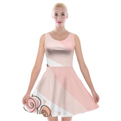 Flower Sunflower Wave Waves Pink Velvet Skater Dress by Mariart