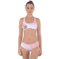 Flower Sunflower Wave Waves Pink Criss Cross Bikini Set by Mariart