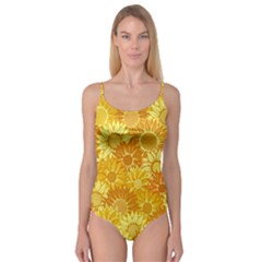 Flower Sunflower Floral Beauty Sexy Camisole Leotard 